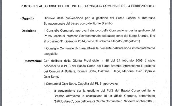 Punto 3: rinnovo convenzione PLIS #opendalmine http://t.co/unMdMZmlLt